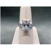 Image 1 : Large Sterling Silver Crystal Solitaire Ring