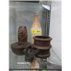 Image 1 : Two-Tone 10" Pottery Bottle, Metal Mortar & More