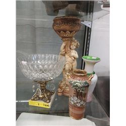 4 Decorative Vases & Figurine