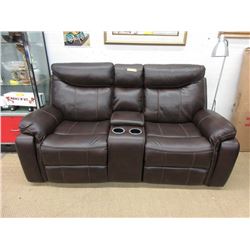 New 76" Manual Reclining Leather Sofa