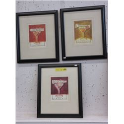 3 Framed Cocktail Prints