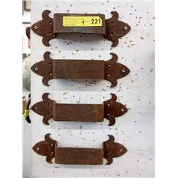 Four 12" Metal Door Pulls - 4" Wide