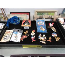 Disney Lanyard & 16 Disney Pins