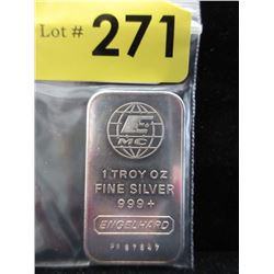 1 Oz. Rare Engelhard .999 Silver Bar