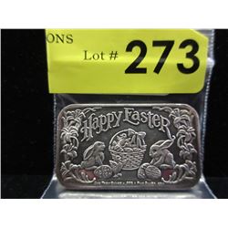 1 Oz. Happy Easter motif .999 Silver Bar