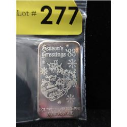 1 Oz. Vintage .999 Silver Bar