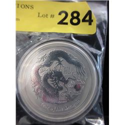 2 Oz. Year of the Dragon .999 Silver Coin