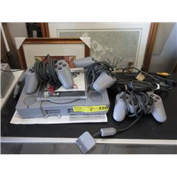 PS1 Console with 3 Controllers & One Game