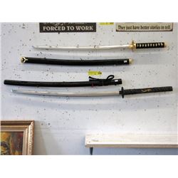 2 Replica Samurai Swords with Sheaths