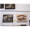 Image 1 : 2 New Metal Motorcycle Signs with Vintage Images