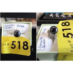 New Genuine Black Pearl Ring - Size 5