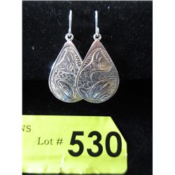 Signed Sterling Silver Haida Orca Earrings