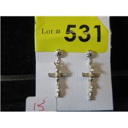 Sterling Silver Totem Pole Earrings - 1 3/4" Tall
