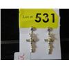 Image 1 : Sterling Silver Totem Pole Earrings - 1 3/4" Tall