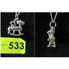 Image 1 : Signed Sterling Silver Rocking Space Dog Necklace