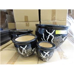 New 4 Piece Set of Ceramic Plant Pots