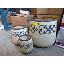 New 3 Piece Set of Ceramic Plant Pots