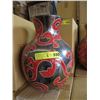 Image 1 : Pair of New Oversize Red & Metallic Glazed Vases