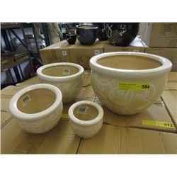 New 4 Piece Set of Ceramic Plant Pots