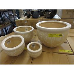 New 4 Piece Set of Ceramic Plant Pots