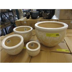 New 4 Piece Set of Ceramic Plant Pots