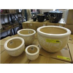 New 4 Piece Set of Ceramic Plant Pots