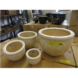 New 4 Piece Set of Ceramic Plant Pots