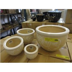 New 4 Piece Set of Ceramic Plant Pots