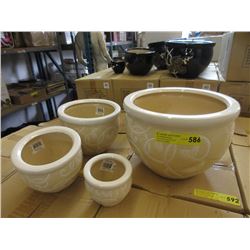 New 4 Piece Set of Ceramic Plant Pots