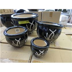 New 4 Piece Set of Ceramic Plant Pots