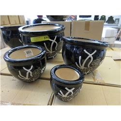 New 4 Piece Set of Ceramic Plant Pots