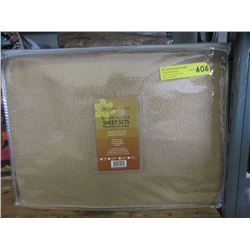 New Twin Size Micro Fleece Sheet Set - Tan