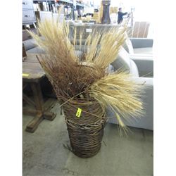 2 Large Wicker Baskets with Decorative Grasses
