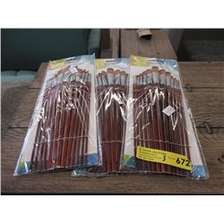3 Sets of New 12 Piece Artist Brush Sets