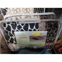 New Queen Size Animal Block Sherpa Blanket