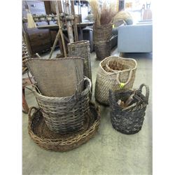 6 Assorted Large Wicker Basket