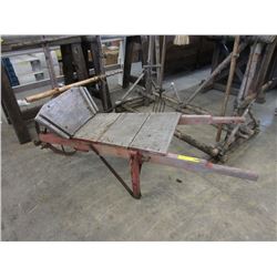 Vintage Wood Wheel Barrow