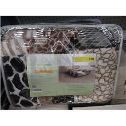 New Queen Size Animal Block Sherpa Blanket