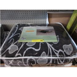 New Queen Size Black & Grey Sherpa Blanket