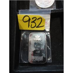 1 Ounce .999 Fine Silver Assayers Bar