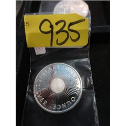 One Troy Oz. .999 Fine Silver Round with Mint Mark