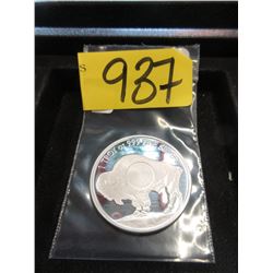 One Troy Oz. .999 Fine Silver Buffalo Round