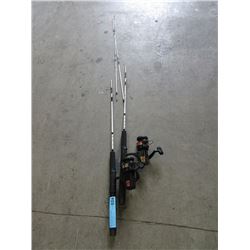 2 New Aqua Strike Graphite Fishing Reels & Rods