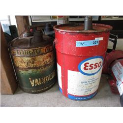 2 Vintage 25 Gallon Oil Cans