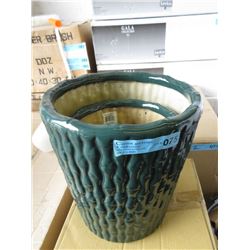 New 3 Piece Set of Bamboo Ceramic Plant Pots