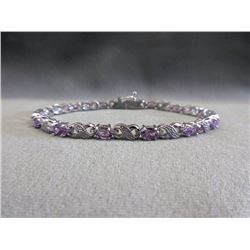 Amethyst & Diamond Tennis Bracelet