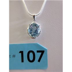 5.3 CT Blue Topaz & Diamond Necklace