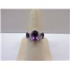 Image 1 : Sterling Silver Amethyst & Diamond Ring