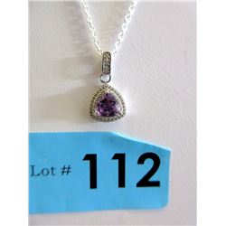 1.1 CT Amethyst & Diamond Necklace