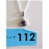 Image 1 : 1.1 CT Amethyst & Diamond Necklace